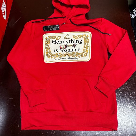 Reason Mens Red Hennything Is Possible Long Sleeve Pullover Hoodie Size X-Large